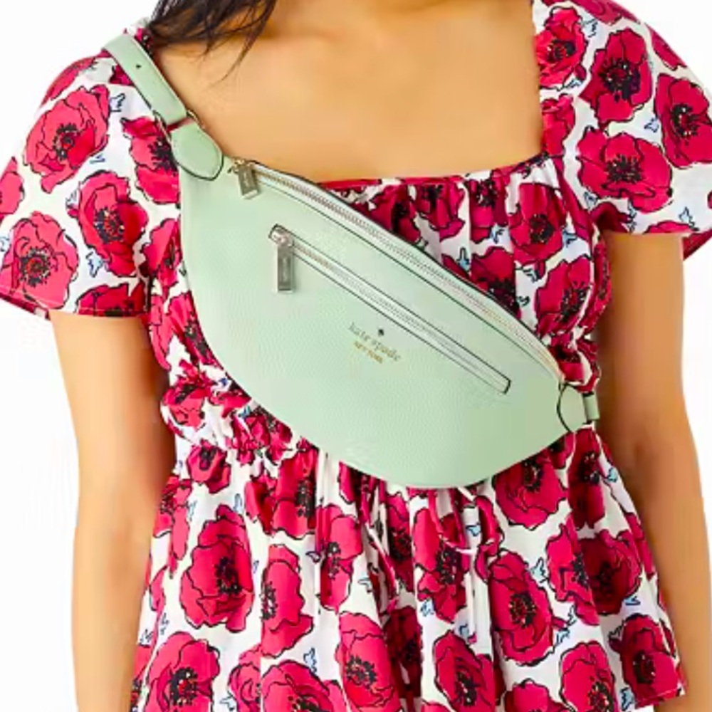 kate spade mint green leather crossbody belt bag